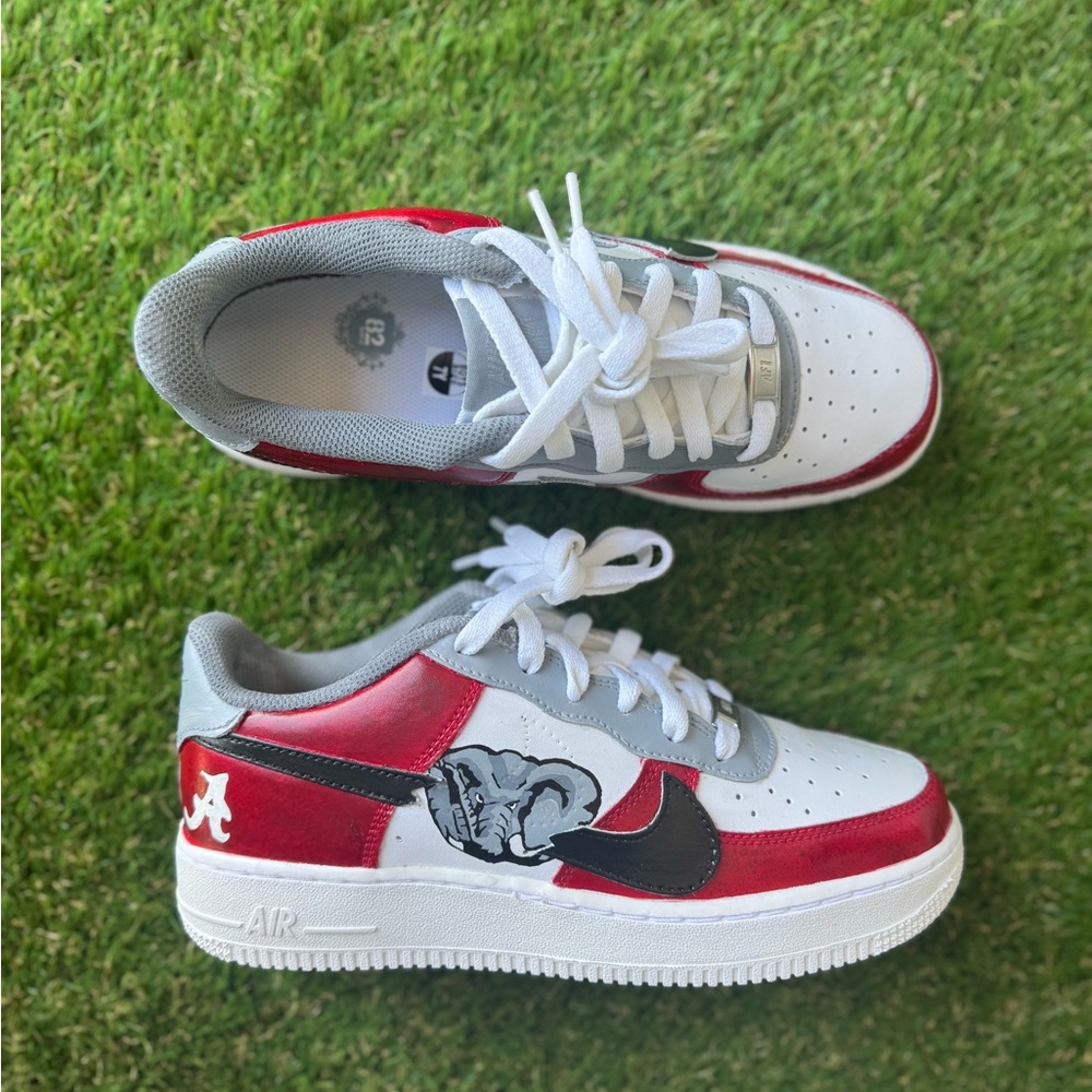 Custom Alabama Crimson Tide Nike Air Force 1 W Sz 8.5/ Y7 - Picture 8 of 9